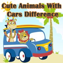 ملصق اللعبة Cute Animals With Cars Difference