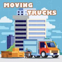 ملصق اللعبة Moving Trucks Jigsaw