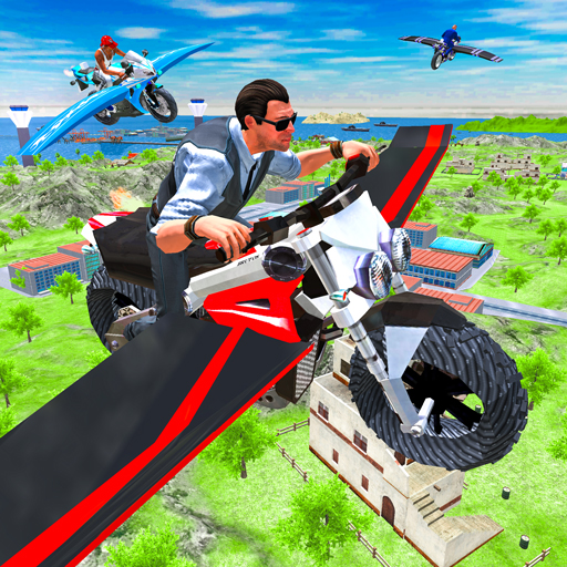 poster of Play Flying Motorbike Real Simulator Game Online 2024 game