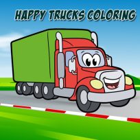 poster of Happy Trucks Coloring game