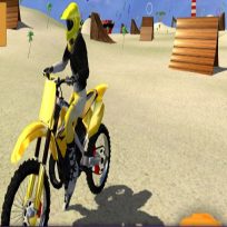 ملصق اللعبة motor cycle beach stunt