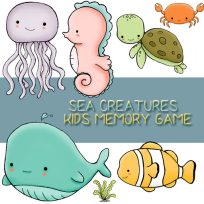 ملصق اللعبة Kids Memory Sea Creatures