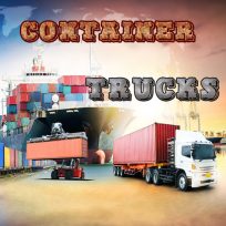 ملصق اللعبة Container Trucks Jigsaw