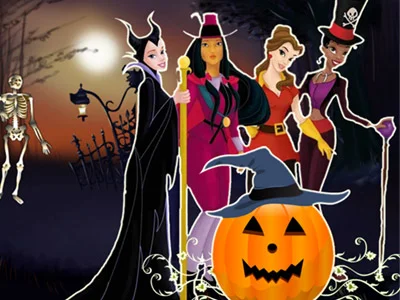 poster of Play Princesses Halloween Night Game Online 2024 game