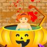 poster of Little Baby Halloween Bathing game