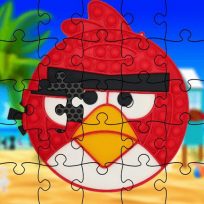 ملصق اللعبة Funny Birds Pop It Jigsaw