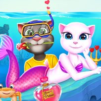 ملصق اللعبة Cat Girl Valentine Story Deep Water