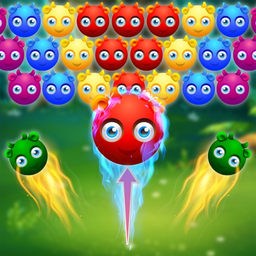 poster of Play Cute Monster Bubble Shooter Game Online 2024 game