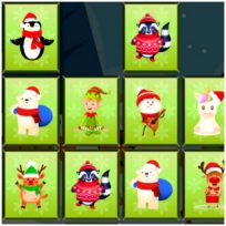 ملصق اللعبة Animals Memory Xmas