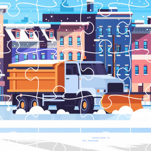 poster of Play Snow Plow Trucks Jigsaw Game Online 2024 game