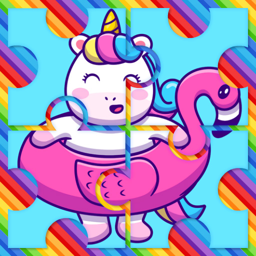 poster of Play Cute Rainbow Unicorn Puzzles Game Online 2024 game