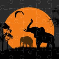 poster of Elephant Silhouette Jigsaw game