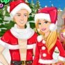 poster of Barbie and Ken Christmas game