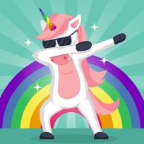 ملصق اللعبة DAB Unicorns Puzzle