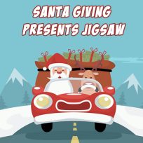 ملصق اللعبة Santa Giving Presents Jigsaw