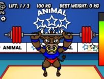 ملصق اللعبة Animal Olympics – Weight Lifting