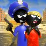 poster of Stickman Police VS Gangsters Street Fight game