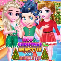 ملصق اللعبة BFF Christmas Tree Hairstyle And Biscuits