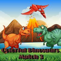 ملصق اللعبة Colorful Dinosaurs Match 3