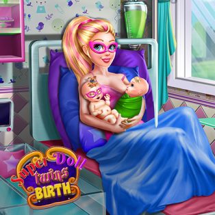 ملصق اللعبة Super Doll Twins Birth