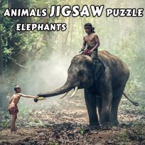 ملصق اللعبة Animals Jigsaw Puzzle Elephants