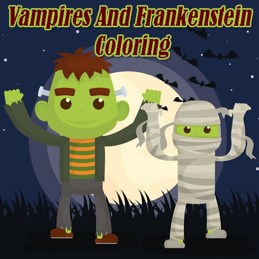poster of Play Vampires And Frankenstein Coloring Game Online 2024 game