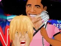 poster of Trump vs Clinton Makeover game