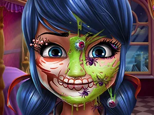 poster of Play Dotted Girl Halloween Makeup Game Online 2024 game