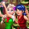 poster of Ladybug And Elsa Xmas Selfie game