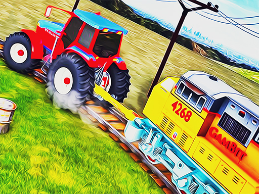poster of Play Chained Tractor Towing Train Simulator Game Online 2024 game